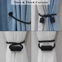 4 Pack Strong Magnetic Curtain Tiebacks Outdoor Elegant Decorative Tie Backs Modern Rope Tiebacks for Drapes Window Curtain Holdbacks for Draperies- Black