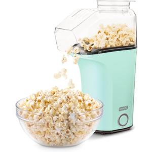 DASH Hot Air Popcorn Popper Maker with Measuring Cup to Portion Popping Corn Kernels + Melt Butter, 16 Cups - Aqua