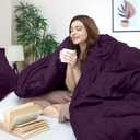 Utopia Bedding Duvet Cover Queen Size - 3 Piece with Zipper Closure - 1 Comforter Cover 90X90 Inches & 2 Pillow Shams 20X26 Inches (Purple) Comforter Not Included