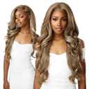 Sensationnel Bare Lace 13X6 Wigs - Unit 4 Lacefrontal Glueless Synthetic 180 Degree Preplucked Hairline (SH/LIGHTASHBROWN)