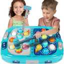 Large Double Hammer Toy for Kids Ages 3+, 11x15 Inch Early Learning Toy with Lights & Sounds, Interactive Pounding Bench with 9 Speed Levels, Perfect for Families with Multiple Kids of Different Ages