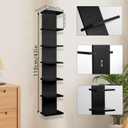 7 Tier Wall Shelf Unit - Lack Floating Shelf, Compact Display Floating Shelves, Vertical Column Wall Decor Mount Floating Storage Organizer Tall Tower Shelves for Bedrooms, Living Rooms,Black