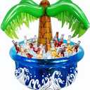 33.5" Inflatable Palm Tree Cooler, Pool Party Decorations, Summer Luau Party Supplies, Hawaiian Tropical Beach Themed Decorations, Blow Up Birthday Drink Cooler