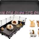 DZWLKJ Guinea Pig Cage Liner,Washable Tarp Bottom Base,Cherry Graphic,28"x56", Reusable for Rabbit, Chinchilla, Hedgehog, Ferret & Other Small Animals.
