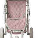 Olivia's Little World Doll Jogging-Style Stroller with Canopy, Storage Underneath, Pink and Cream and Gray, One Size