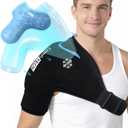 ComfiTECH Dual-Gel Shoulder Ice Pack Wrap with 30-Min Cooling for Muscle Comfort, Adjustable Rotator Cuff Shoulder Brace for Surgery Recovery, Flexible Cold Compression Sleeve for Baseball & Tennis, L