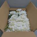 8Pcs White Hydrangea Artificial Flowers for Outdoor Planters