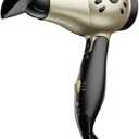 REVLON 1875W Compact Folding Handle Hair Dryer | Great for Travel (Gold/Black)