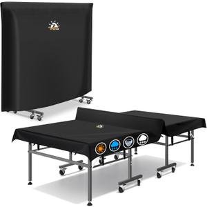 Zettum Ping Pong Table Cover - Waterproof & Heavy Duty Table Tennis Covers, Indoor Outdoor Tables Cover Fits Universal 9x5 FT Folding & Flat Tables, Durable 600D Covers Provide All-Weather Protection