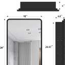 Black Bathroom Medicine Cabinet with Mirror 16 x 24 Metal Frame Recessed Or Wall Mounted Single Door Storage Medicine Cabinets with Adjustable Shelves Rounded Corner Beveled Mirrors 16x24'', Matt Black