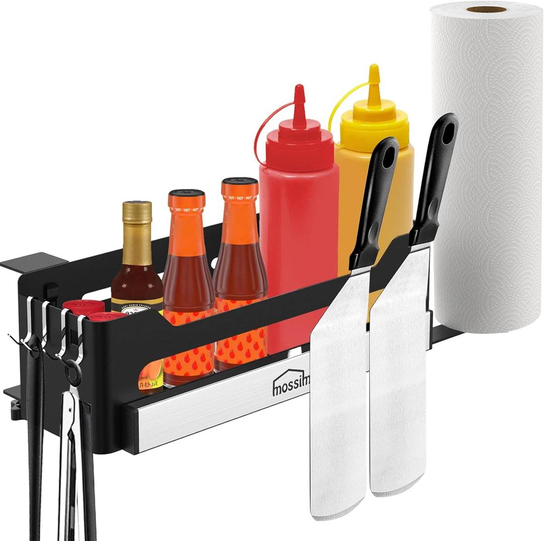 Griddle Caddy for Blackstone 28"/36" Griddles/Prep Cart, Grill Accessories Space Saving for Blackstone BBQ Accessories Storage Box with Magnetic Tool Holder & Paper Towel Holder (Griddle Caddy with Magnetic)