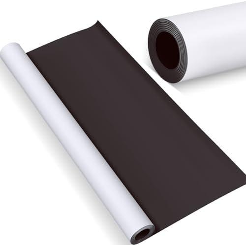 Amylove 12 Inch X 6 Feet, 30 Mil Blank White Surface Magnet Sheets Magnetic Roll Printable Flexible Vinyl Blank Magnetic Sign Sheet Safe for Vehicles DIY Craft Project