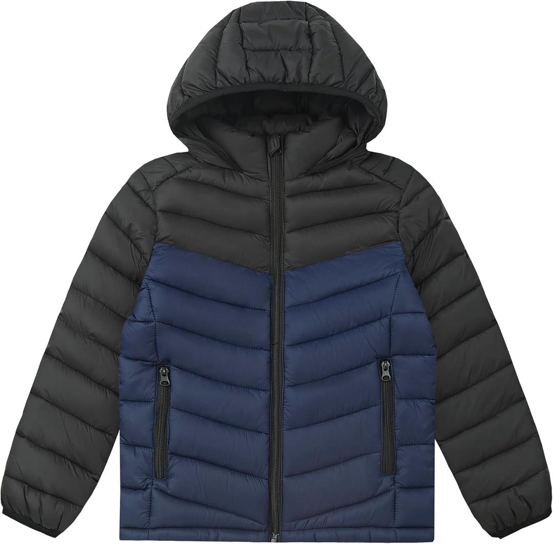 Boys Girls Toddlers Lightweight Hooded Puffer Jacket Kids Winter Coat Warm Comfy Outerwear, Size: 7-8 Years