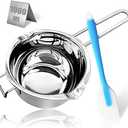 1000ML/1QT Double Boiler Chocolate Melting Pot, 304 Stainless Steel Candle Making Kit with Silicone Spatula for Chocolate, Candy, Candle, Soap, Wax