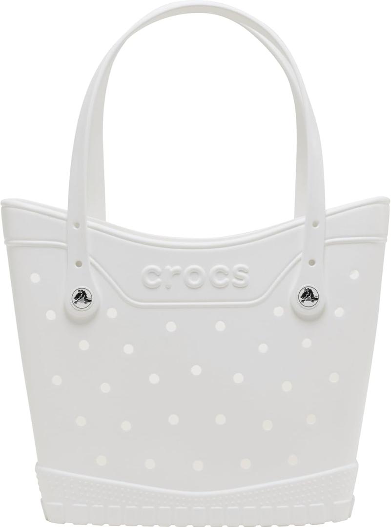 Crocs Classic Medium Tote Bag | Durable | Washable | Waterproof (White)