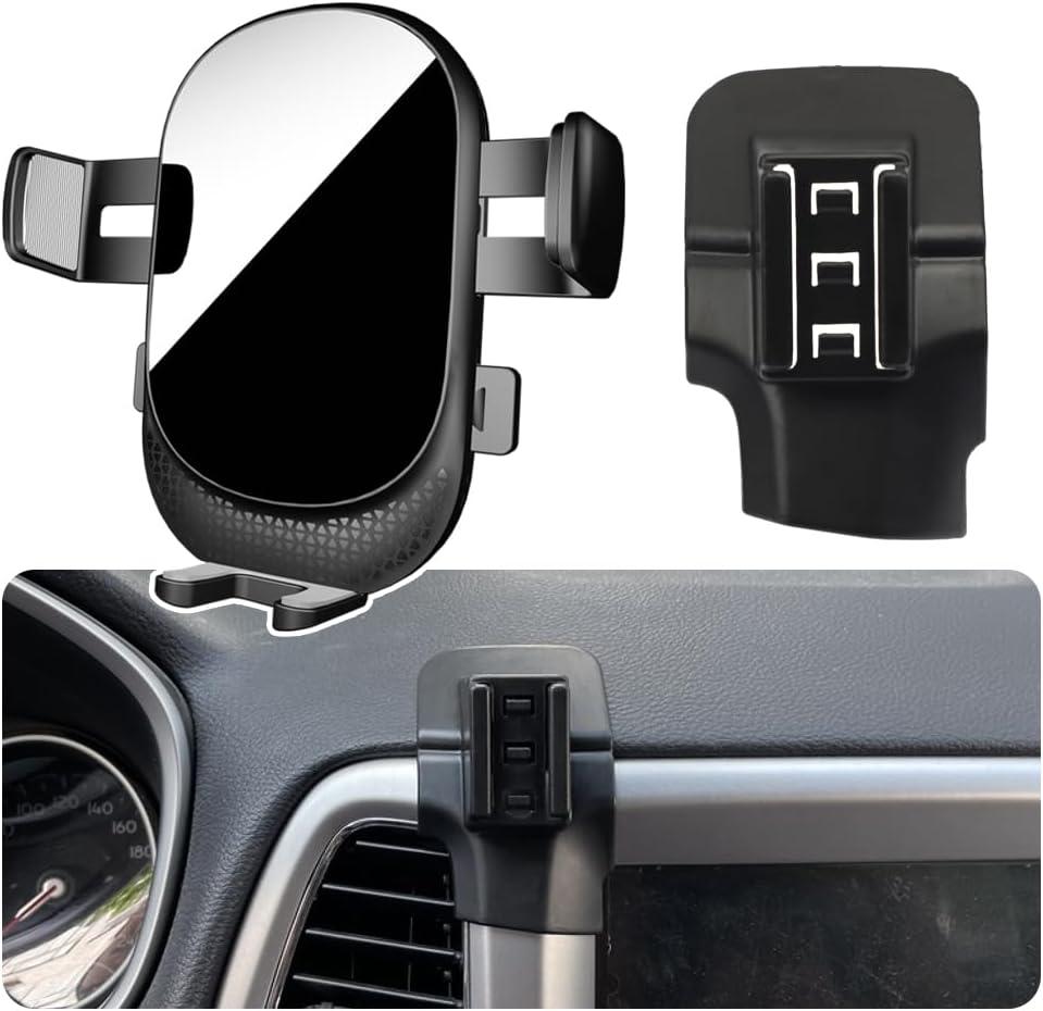 Car Phone Holder for Jeep Compass Auto Accessories[Only for 2017-2021 Compass][Please check if your center console is consistent and if it is applicable][Lock Hands Free Automobile Cell Phone Mount]