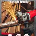 AVID POWER Angle Grinder 4-1/2 Inch 8.0 Amp 1000W Electric Grinder Tool 7-Variable-Speed Metal Grinder, 11,500 RPM, Paddle Switch with Lock-on Button, Cutting & Grinding Wheels and Side Handle - Red