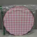 60 Pcs Pink and White Gingham Paper Placemat,13.5 Inch Scalloped Easter Checkered Place Mats Disposable Table Placemats Decorative Paper for Anniversay Baby Shower Wedding Banquet Tea Party