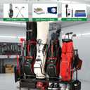 Golf Bag Storage Garage Organizer- Golf Bag Stand Fit for Golf Bags, Golf Clubs, Golf Balls, Golf Equipment Accessories, Golf Bag Storage Rack with Wheels for Garage