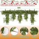 Hoteam 6ft Artificial Christmas Garlands with Lights Cascading Garland Battery Operated Norfolk Pine Bendable Wreaths for Table, Mantle, Wall, Indoor, Outdoor Christmas Decorations