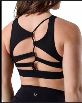 Kamo Fitness Featherlite Nora High Impact Sports Bras for Women - High Neck Workout Crop Built-in Bra and Asymmetric Cutouts(XL)