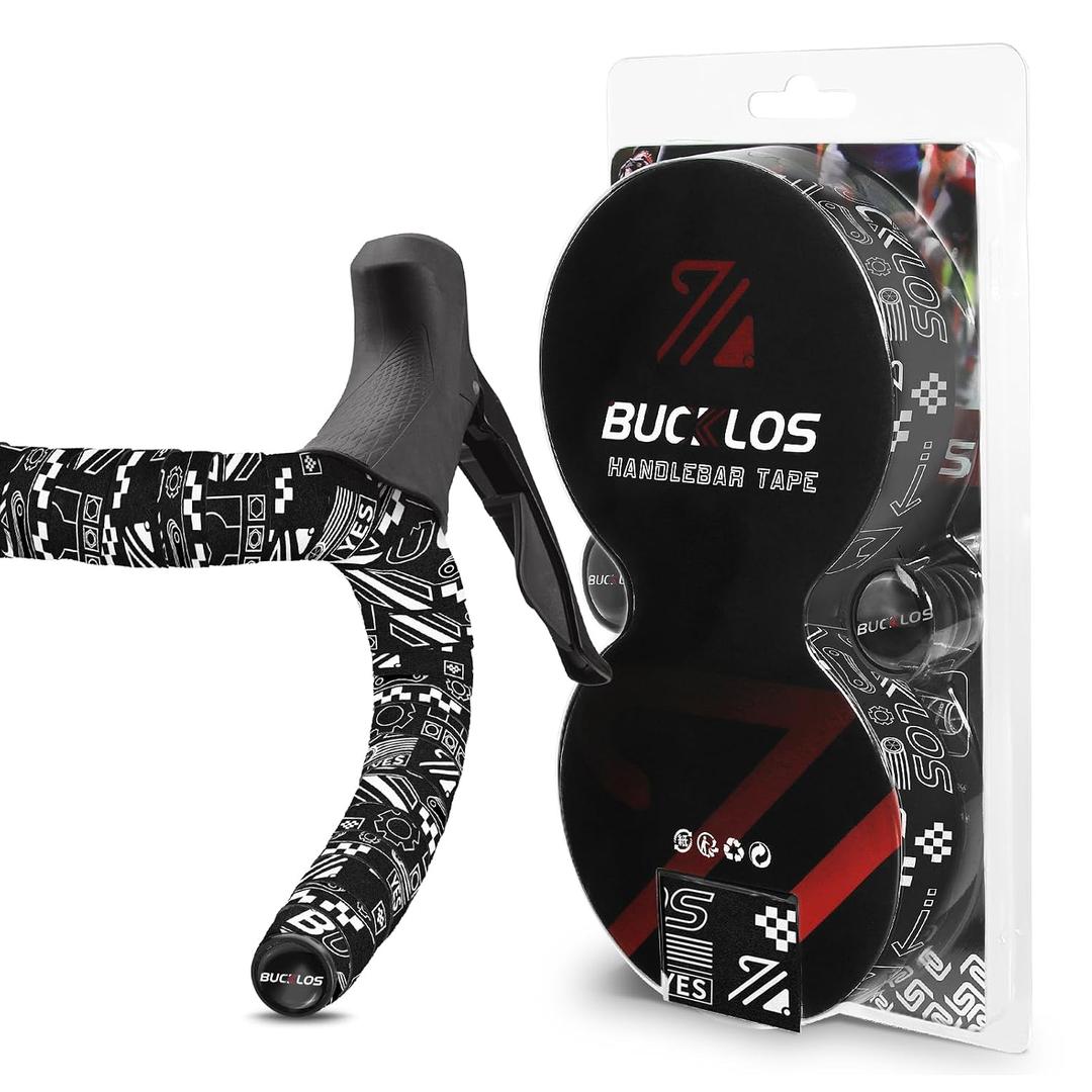 BUCKLOS Bike Handlebar Tape for Road Bike Comfortable Bicycle Handlebar Tape EVA Bike Bar Tape Grip 2 Rolls Bicycle Drop Bar Wraps Black