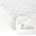 Whisper Organics Luxury Quilted Mattress Cover - Exquisite Softness, 100% Organic Cotton, 17-Inch Deep Pocket, King, Pure White