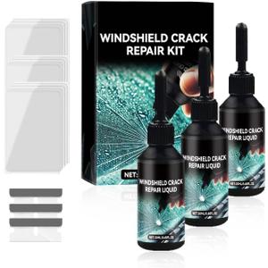 3PC Windshield Crack Repair Kit, 2025 Upgrade Cracks Gone Glass Repair Kit,Premium Car Quick Fix Windshield & Glass Repair Tools, Windshield Crack Repair Fluid Automotive Windscreen Tool (EXP 06/06/28)