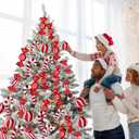 Christmas Candy Cane Lollipop Ornaments for Christmas Tree 30Pcs Xmas Plastic Peppermint Christmas Tree Hanging Ball Pendants for Xmas Party Indoor New Year Holiday Home Decorations (Red)