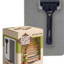 Set of PVC-Free, Non-Slip Adhesive Stair Treads and Handy Installation Roller (15qty - 4" X 24" + Roller, Grey) (Gray)