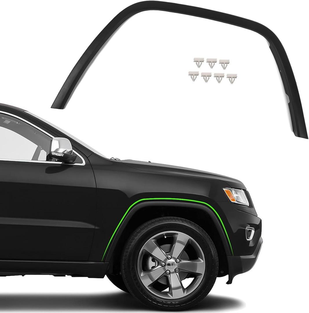 JOLONG Front Right Fender Flare for Jeep Grand Cherokee 2011-2016 RH Wheel Arch Trim Molding Textured Black Passenger Side 1 pcs Replacemnet for Fender Cover CH1291106 1MP38RXFAE