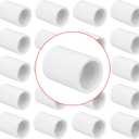 20 Pack 1/2" PVC Pipe Coupling Adapter Pipe Fitting Connector (Socket x Socket), Furniture Build Grade SCH40 1/2 Inch PVC Pipe Slip Socket Connectors for Home or Industrial Use, White