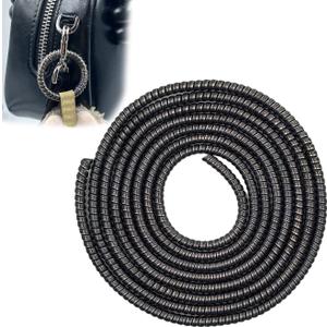 2 x Anti-Loss Coil for Doll Keychain,Doll Accessories (Dolls are Not Included) | Prevents Unhooking from Bags ,Colorful and DurableLength 4.9Ft (Bright Black)