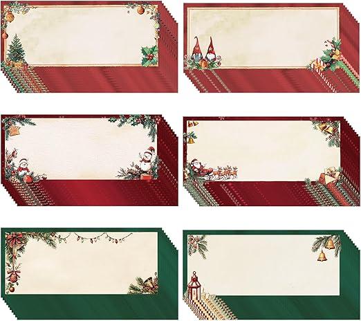 60Pcs Christmas Envelopes 10 Size Holiday Xmas Self Adhesive Envelopes Winter Snowflake Envelope for Greeting Cards Invitations Letter Mailing Business Birthday Party Gift Supplies 4.13 x 9.53 Inch