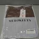 MEROKEETY Women's Fall Long Sleeve Sweater Tops 2025 Boat Neck Ribbed Asymmetric Lightweight Knit Shirts (Brown, L)