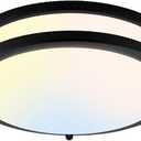 10Inch 30W LED Flush Mount Ceiling Light Fixtures, Ultra Bright 3200LM Dimmable Ceiling Lights, 5CCT 2700K 3000K 4000K 5000K 6500K, Ceiling Lamps for Kitchen Hallway Bedroom Bathroom, Black 1 Pack