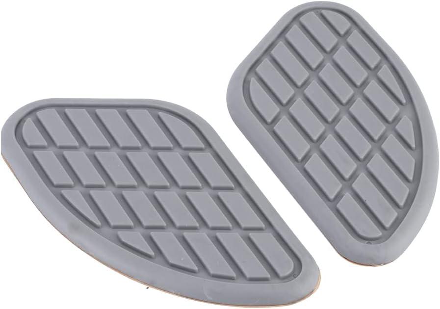 Estink Motorcycle Pad, Pair of Rubber Motorcycle Fuel Traction Pad Protector Vintage Universal Knee Grip Decals Gas Fuel Knee Grip Protector for Motorcycle Decoration (Grey)