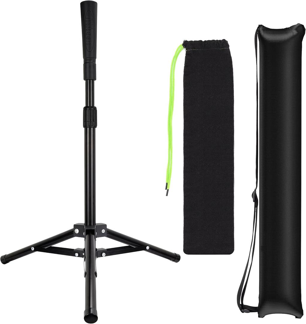 Hikeen Baseball Tees - Batting Tee with Portable Tripod Stand for Softball Hitting Training, Includes Carrying Bag