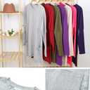 Poetsky Fall Womens Tunic or Tops to Wear with Leggings Long Sleeve Casual Long Shirts Blouses with Pockets (Red, M)