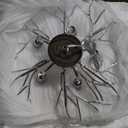 ROMYEAR Chrome Tree Branches Crystal Chandeliers Luxury Raindrop Pendant Light Fixture 3 Light Round Tassel Ceiling Light Hanging Lighting for Dining Room Bedroom Living Room Entryway