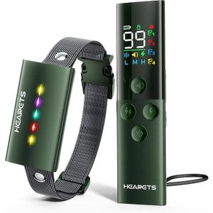 Dog Training Collar with Remote Control, 1600FT Electric Collars for Dogs 8-120 LBs, IP67 Waterproof Collar with Safe Static, Beep, Vibration, Rechargeable E-Collar for Small Medium Large Dogs, Green