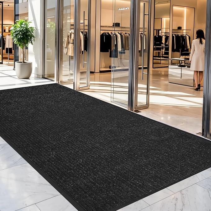 4' X 6' Durable Front Door Mat Indoor Outdoor Entrance Commercial Door Mat
Heavy Duty Non-Slip Entryway Doormat,Low Profile,Rubber Rug Home & Commercial High Traffic Area,Blcak