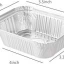 Waytiffer Aluminum Foil Pan 5.5" x 4.5" (50 Pack) Disposable Cookware with Lids/Aluminum Foil Food Containers/Meal Prep Freezer Drip Pans BBQ Potluck Holidays Silver