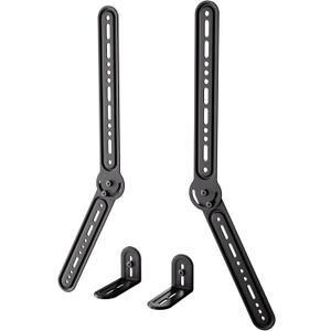 KAMIWI Soundbar Mount Mount for Above or Under TVs, TV Soundbar Bracket with 180 Degree Adjustable Swivel Arms for Maximum Compatibility, Fits the