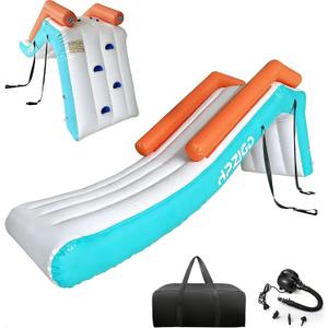 Inflatable Pontoon Slide, Quick Setup Portable Water Slide for Boat Dock, Lake Pool, Summer Party