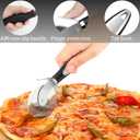 Stainless Steel Pizza Cutter Wheel with Finger Guard - Durable 3 Inch Pizza cutter for pizza oven, Easy to Clean