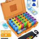 Monthly Pill Organizer 3 Times a Day – Yonlog Large Medicine Box with Weekly Travel Bag, Pill Cutter, Easy-Open Pick, Pill Taker Tool, and 2 Medication Stickers (Tea, 3 Times a Day)