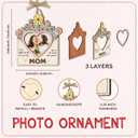 3 x Mom Picture Frame Gifts from Daughter Son – Wooden Photo Frame Ornament with Sentimental Card, Car Photo Holder Decoration – Mother’s Day & Birthday Gifts for Mom, Bonus Step Mama