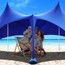 Osoeri Beach Tent, 20 x 13ft Camping Sun Shelter UPF50+ with 8 Sandbags, Sand Shovels, Ground Pegs & Stability Poles, Shade Canopy for Trips, Fishing, Backyard Fun or Picnics, Blue