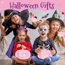 Aoriher 4 Pcs Halloween Pumpkin Plush Toy Pumpkin Plush Pillow Stuffed Plushie for Boys Girls with 2 Expressions Party Decor Gifts, 3.5 and 6 Inches (Pink)